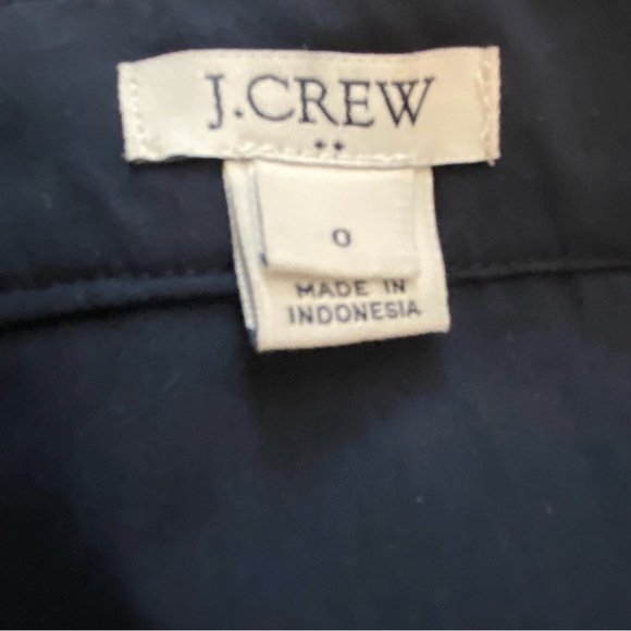 J. Crew Woman’s Navy Blue Ruffle Hem Cotton Stretch Mini Skirt Size 0 - Picture 6 of 7